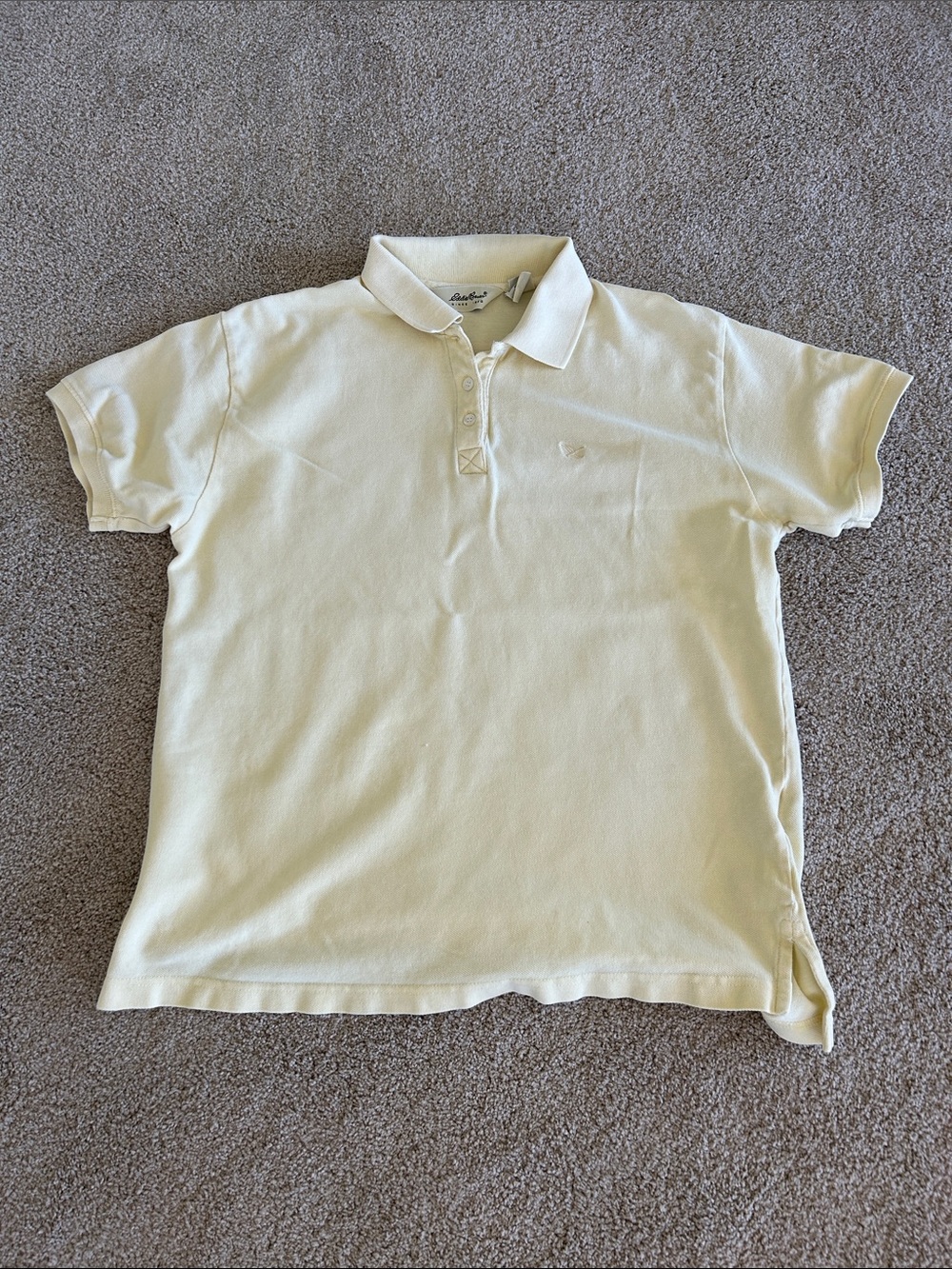 Eddie Bauer Light Yellow Short Sleeve Polo Shirt